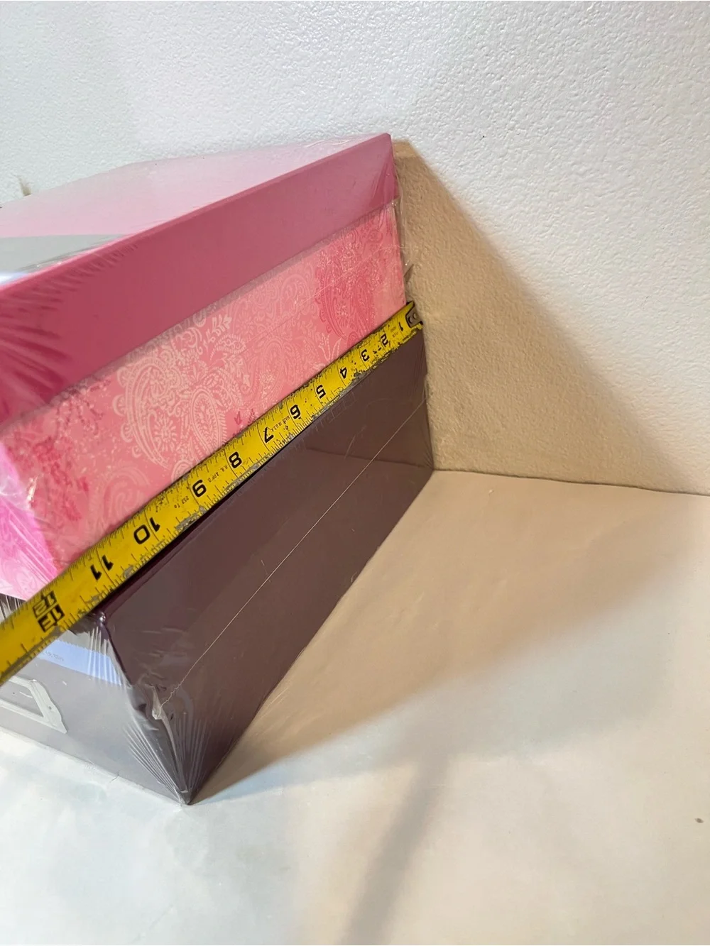 2- NIB Recollections Pink and Purple Memory Boxes Photo Storage 7.5x11.5 4.5” H
